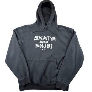 Enjoi Hoodie Men's Medium Black Logo Skate and Enjoi Protecting Against Nudity